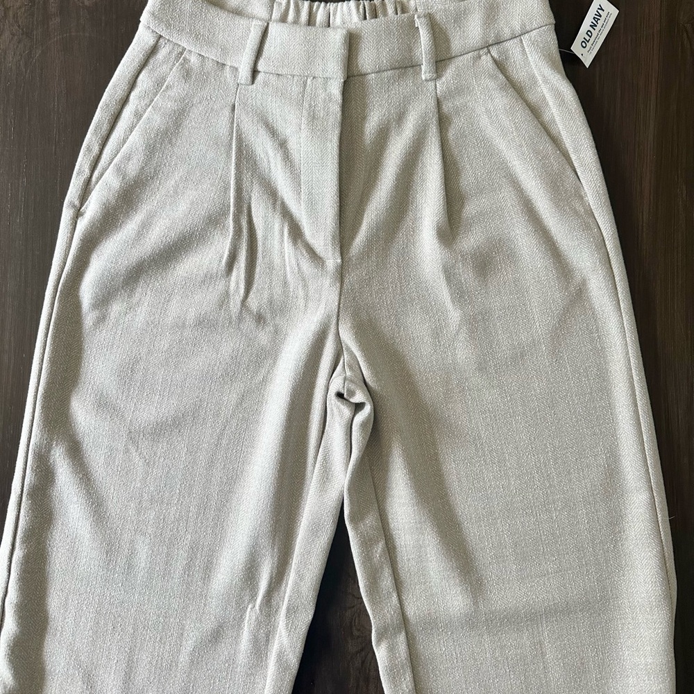 Old Navy Beige Wide Leg Trousers | M | Cozy | Fall Winter | Normcore Preppy Chic - Picture 4 of 13